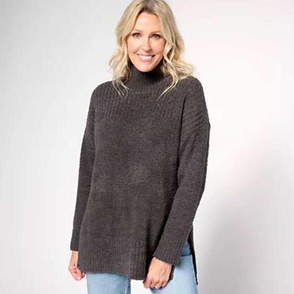 NWT Barefoot Dreams CozyChic High Low Hi-Low Pullover Sweater Carbon Gray XL - Picture 1 of 6